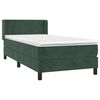 vidaXL Boxspringbett mit Matratze Dunkelgr&uuml;n 80x200 cm Samt