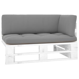 vidaXL Outdoor-Ecksofa Paletten Kiefernholz Impr&auml;gniert Wei&szlig;