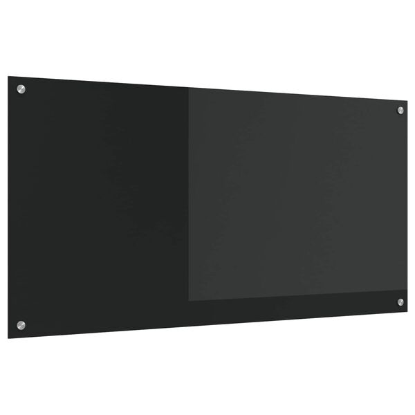 vidaXL K&uuml;chenr&uuml;ckwand Schwarz 120 x 60 x 0,6 cm Geh&auml;rtetes Glas