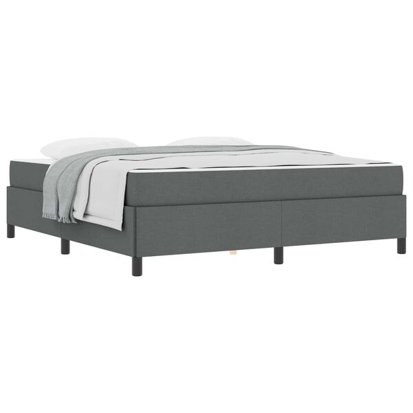 vidaXL Boxspringbett Dunkelgrau 180 x 200 cm Stoff