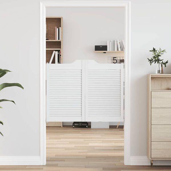 vidaXL Schwingtüren Lamellen-Design 2-Paar Weiß 80x100 cm