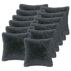 vidaXL Kissen mit Kissen HEERLEN 12 Stk. Anthrazit PV Fleece