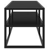 vidaXL TV-Schrank Schwarz mit Schwarzem Hartglas 100x40x40 cm
