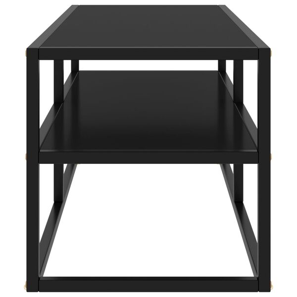 vidaXL TV-Schrank Schwarz mit Schwarzem Hartglas 100x40x40 cm