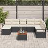 vidaXL Garten-Sofa-Set 9 pcs Schwarz und Weiß