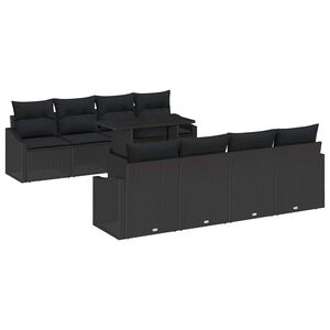 vidaXL Gartensofa-set 7 stk. Schwarz Poly-Rattan