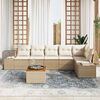 vidaXL Gartensofa-set mit Speicher 7 pcs Beige und Creme Poly-Rattan