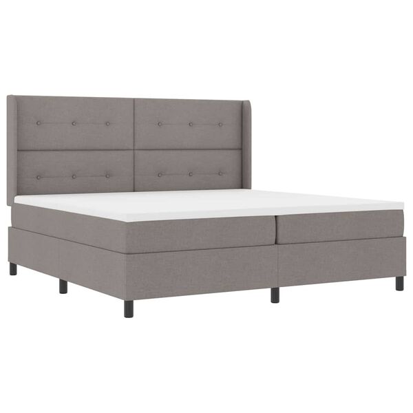 vidaXL Boxspringbett mit Matratze Taupe 200 x 200 cm Stoff