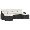 vidaXL Sofa Set 6 stk. Schwarz und Creme Poly-Rattan