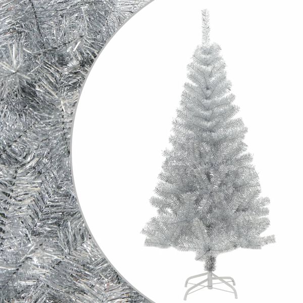 vidaXL K&uuml;nstlicher Weihnachtsbaum mit St&auml;nder Silber 120 cm PET