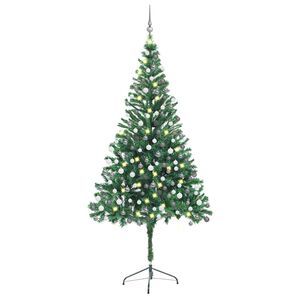 vidaXL K&uuml;nstlicher Weihnachtsbaum Beleuchtung Kugeln 210cm 910 Zweige
