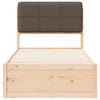 vidaXL Bettgestell mit gepolstertem Kopfteil Taupe 90 x 200 cm