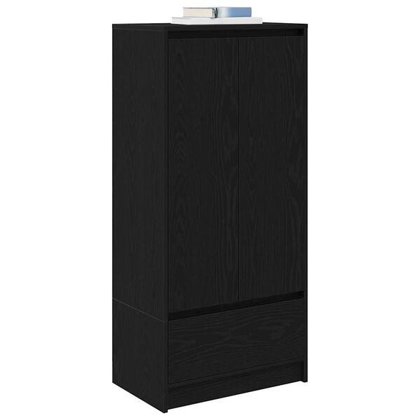 vidaXL Schrank mit Schublade Schwarz Eichen-Optik 55,5x34x119,5 cm