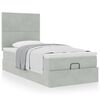 vidaXL Ottoman-Bett mit Matratzen Hellgrau 90x190 cm Samt