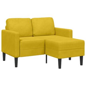 vidaXL 2-Sitzer-Sofa mit Chaiselongue L-Form Gelb 125 cm Samt