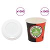 vidaXL Pappbecher mit Deckeln 1000 Stk. 4oz 120ml