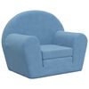 vidaXL Schlafsofa f&uuml;r Kinder Blau Weich Pl&uuml;sch