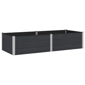 vidaXL Hochbeet Schwarz 250 x 100 x 54 cm WPC und Aluminium