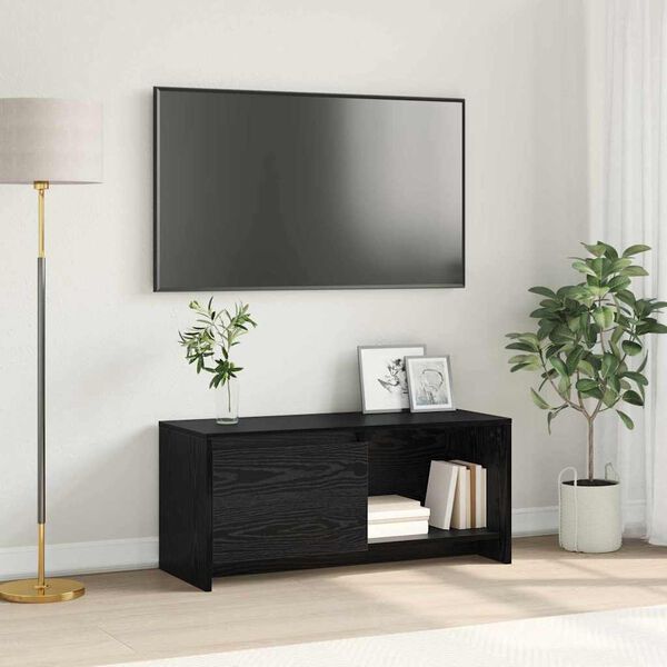 vidaXL TV-Schrankset Wandmontiert Schwarz Eichen-Optik 90 x 35 x 40 cm