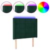 vidaXL LED Kopfteil Dunkelgr&uuml;n 83x16x118/128 cm Samt