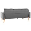 vidaXL 3-Sitzer-Sofa mit Hocker Hellgrau Stoff