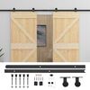 vidaXL Schiebet&uuml;r 2 Stk. 90 x 210 cm Massives Kiefernholz