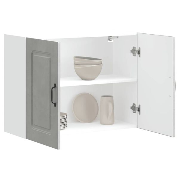 vidaXL Küchen-Hängeschrank Kalmar Betongrau Holzwerkstoff