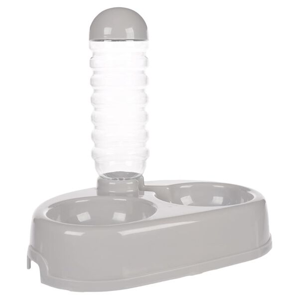 FLAMINGO Futternapf mit Wasserspender 850 ml Grau