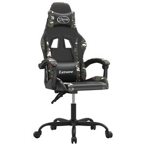 vidaXL Gaming-Stuhl Drehbar Schwarz und Tarnfarben Kunstleder