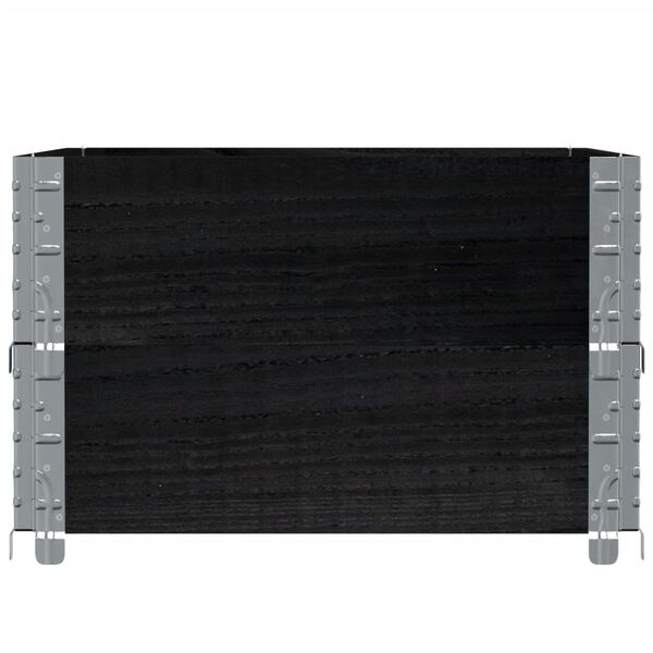 vidaXL Paletten-Aufsatzrahmen 2 Stk. Schwarz 80x60cm Massivholz Kiefer