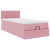 vidaXL Ottoman-Bett mit Matratze & LEDs Rosa 90x190 cm Samt