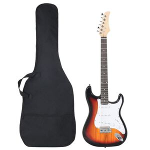 vidaXL E-Gitarre f&uuml;r Anf&auml;nger mit Tasche Braun und Wei&szlig; 4/4 39"
