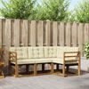 vidaXL Outdoor-Sofagarnitur mit Kissen 4 pcs Natur und Creme