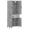vidaXL Highboard Betongrau 69,5x34x180 cm Holzwerkstoff