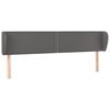 vidaXL Kopfteil mit Ohren Grau 203x23x78/88 cm Kunstleder