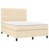 vidaXL Boxspringbett mit Matratze & LED Creme 140x200 cm Stoff