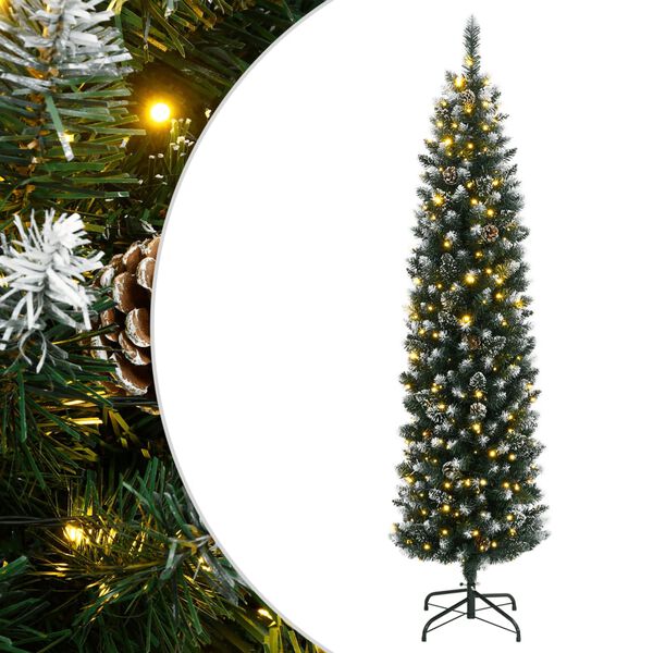 vidaXL K&uuml;nstlicher Weihnachtsbaum Schlank 300 LEDs 240 cm