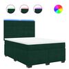 vidaXL Boxspringbett mit Matratze Dunkelgr&uuml;n 160x200 cm Samt