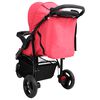 vidaXL 3-Rad-Kinderwagen Rot und Schwarz Stahl