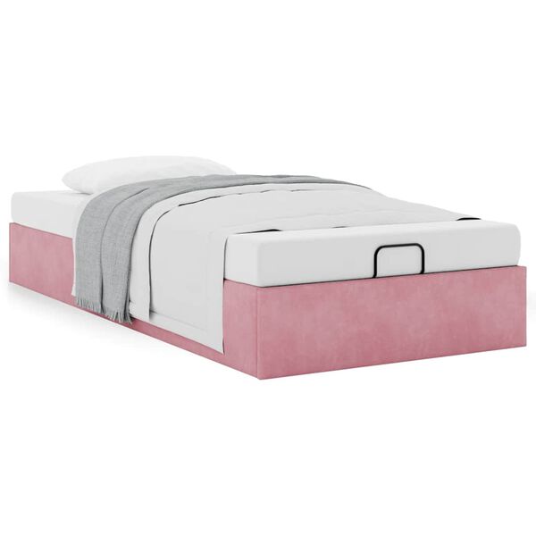 vidaXL Ottoman-Bett ohne Matratze Rosa 90x200 cm Samt