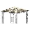 vidaXL Pavillon mit Moskitonetz & LED-Lichterkette 3x3x2,73m Cremewei&szlig;