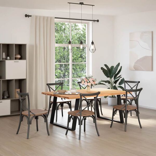 vidaXL Esstisch Hellbraun 180x120x74 cm Massivholz Eiche