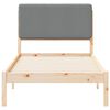 vidaXL Bettgestell mit gepolstertem Kopfteil Hellgrau 100 x 200 cm