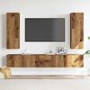 vidaXL 5-tlg. TV-Schrank-Set Wandmontage Altholz-Optik Holzwerkstoff