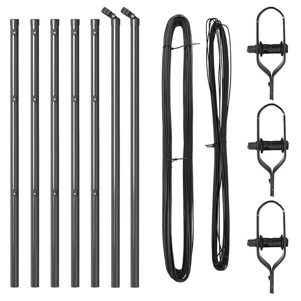 vidaXL Zaunpfosten 7 pcs Grau Ø32mm 120 cm Verzinkter Stahl