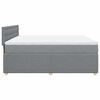 vidaXL Boxspringbett mit Matratze Hellgrau 180x200 cm Stoff