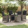 vidaXL Garten Essgruppe mit Kissen 5 pcs Grau Poly-Rattan