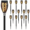 vidaXL Au&szlig;en Solarlichter mit Erdnagel 12 pcs Warmes Wei&szlig; 47,5 cm ABS