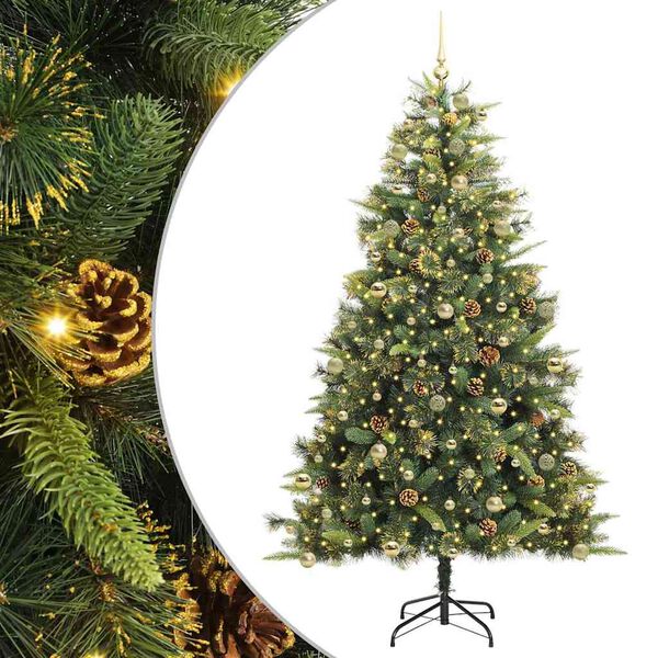 vidaXL K&uuml;nstlicher klappbarer Weihnachtsbaum mit Tannenzapfen 240 cm