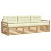 vidaXL Outdoor-Sofagarnitur 3 pcs Wei&szlig; und Creme Massivholz Akazie